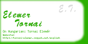 elemer tornai business card