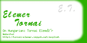 elemer tornai business card